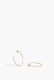 Vintage La Rose Earrings Pave Stud Hoops in 14K Yellow Gold