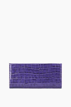 Muse Clutch in Amethyst Croco