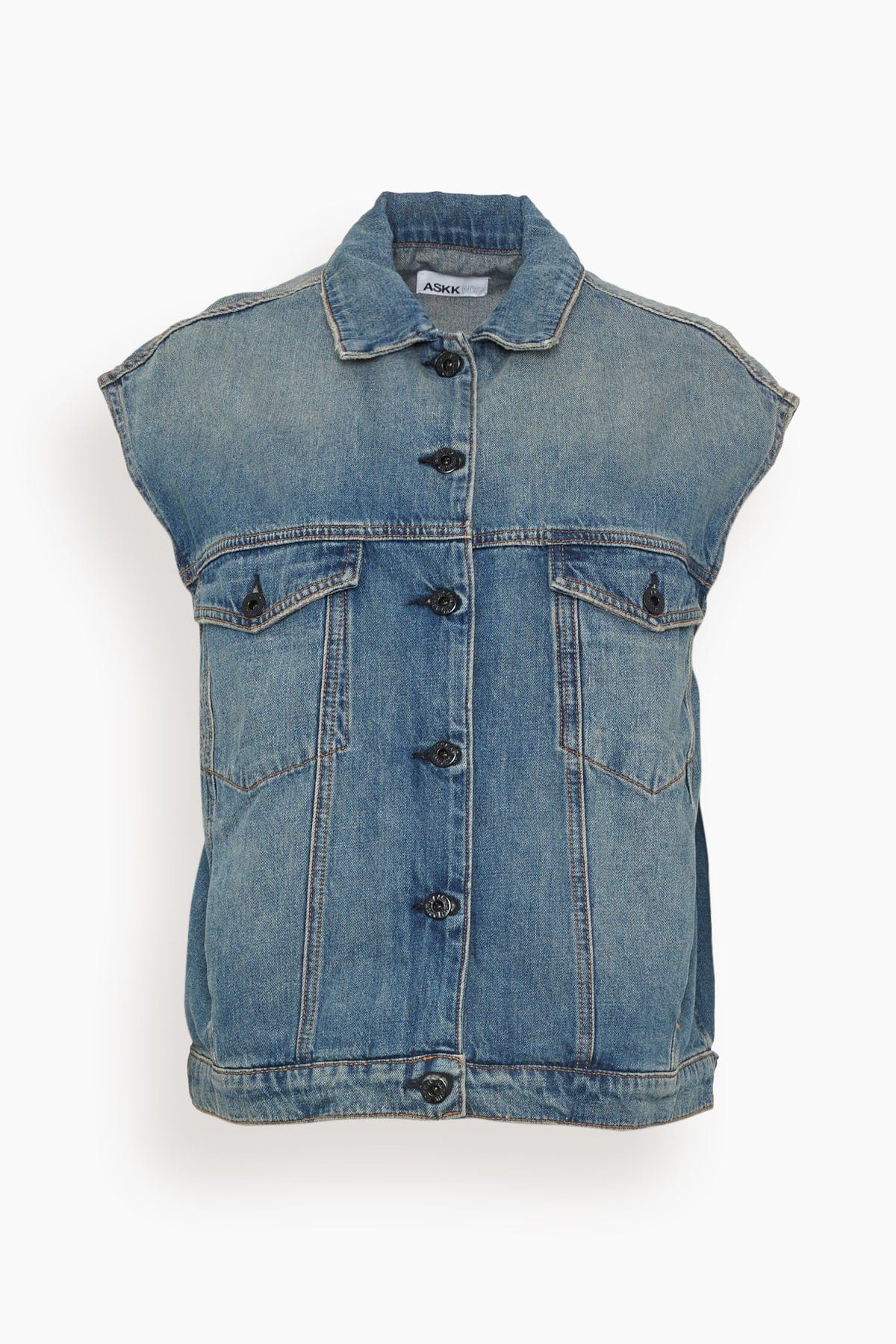 Askk NY Jackets Denim Vest in Bogart