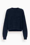 Loulou de Saison Rolf Saddle Sleeve Sweater in Navy