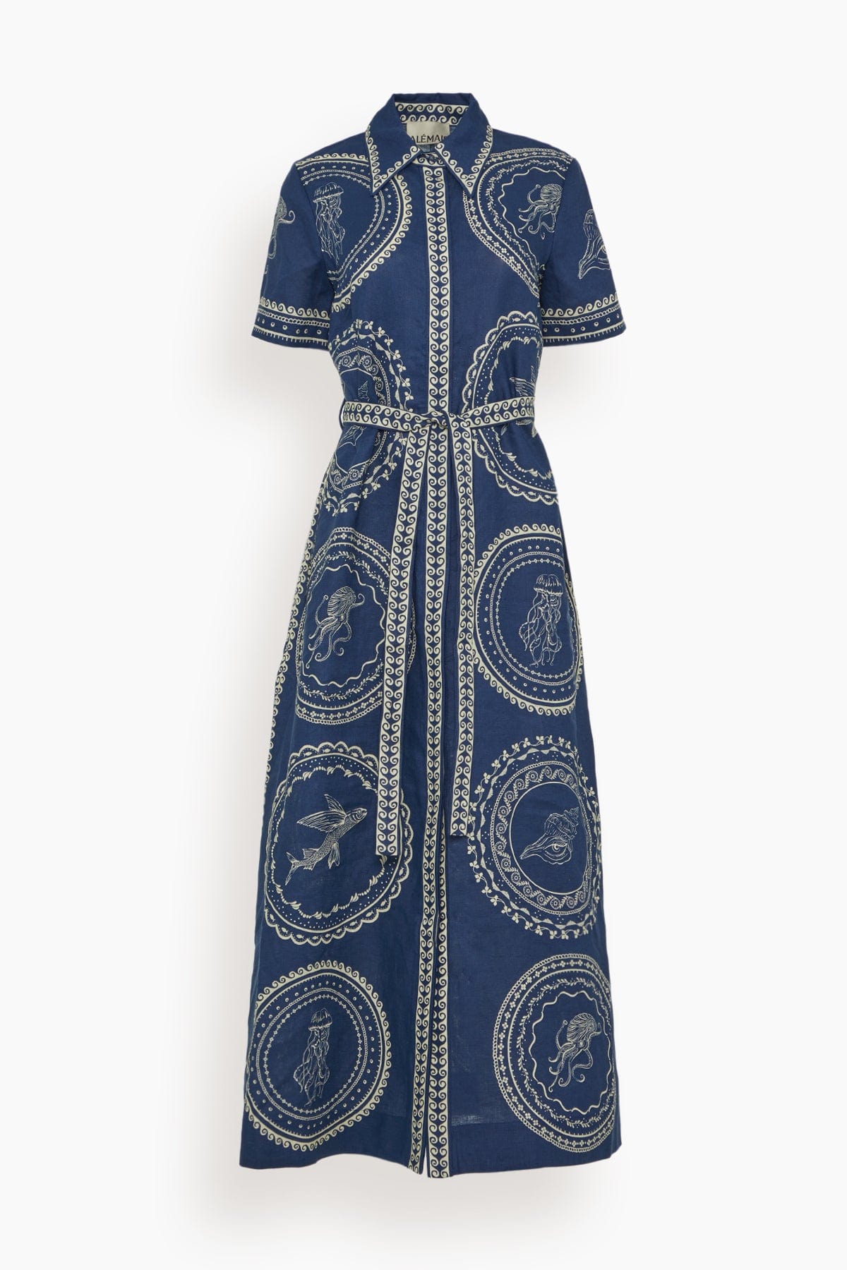 Oceane Linen Shirtdress in Navy (TS) Hampden Clothing Oceane Linen Shirtdress in Navy (TS) Hampden Clothing