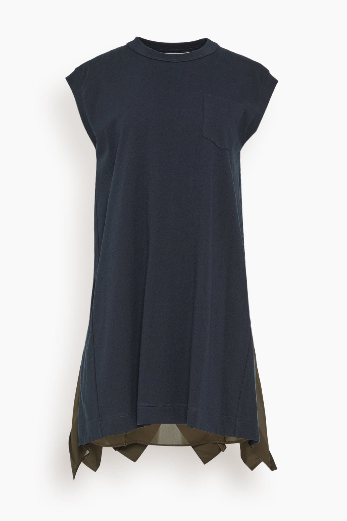 ワンピース sacai SS25 Cotton dress (25 07768 001) sacai Nylon Twill x Cotton Jersey Dress – mou by ACROPOLIS