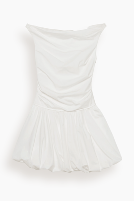 Salina Cotton Bubble Mini Dress in White