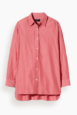 Yorke Shirt in Red and White Stripe