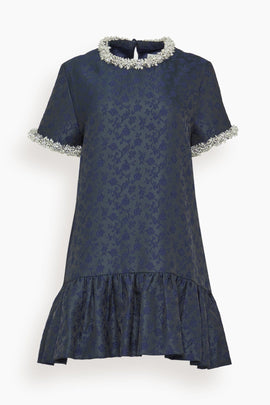 Alison Short Sleeve Mini Dress in Midnight