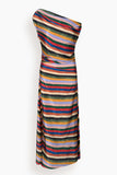 Staud Phare Silk Maxi Dress in Artist Stripe