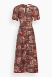 Alemais Ezra Midi Dress in Chocolate