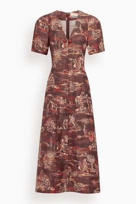 Ezra Midi Dress in Chocolate