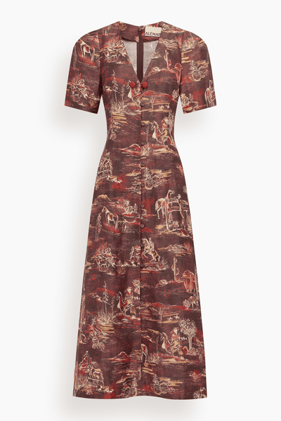 Ezra Midi Dress in Chocolate