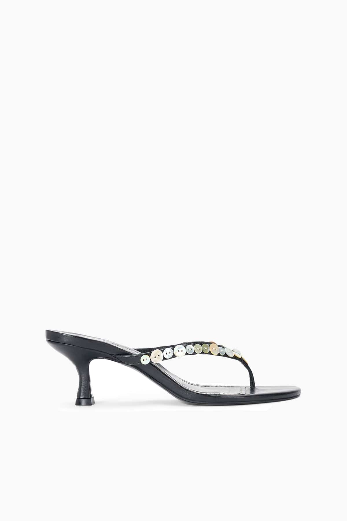 Staud Freja Thong Kitten Heel in Mother of Pearl
