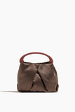 Dries Van Noten Pleated Velvet Bag in Dark Brown