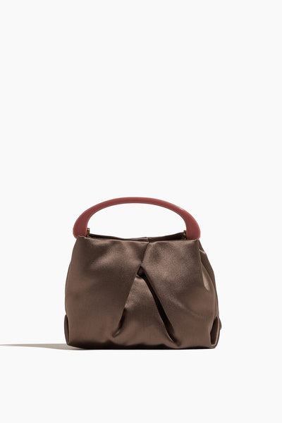 Pleated Velvet Bag in Dark Brown