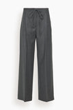 Rohe Relaxed Soft Wool Trousers in Dark Grey Melange