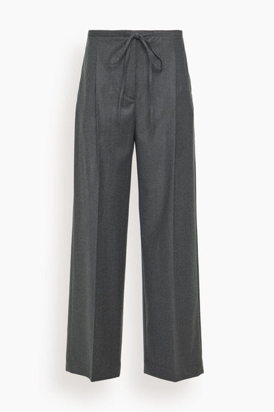 Relaxed Soft Wool Trousers in Dark Grey Melange