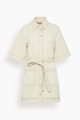 Norma Denim Mini Dress in Cream