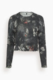 R13 Printed Baby Crewneck in Red Grey Black Butterfly