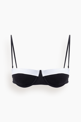Jo Balconette Top in Black/White