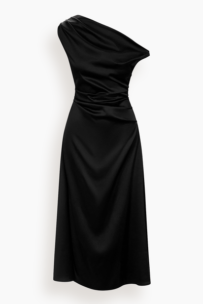 Phare Silk Maxi Dress in Black