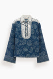 Alemais Lucky Lace Up Top in Blue