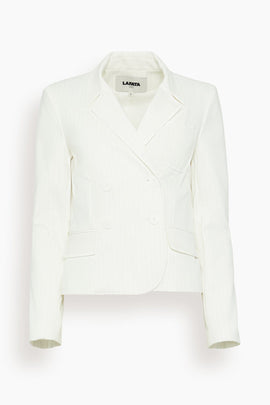 Schoolboy Blazer in White/Black