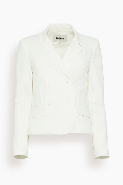 Schoolboy Blazer in White/Black