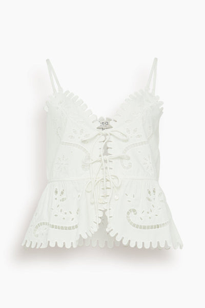 Liat Embroidery Cami Top in White