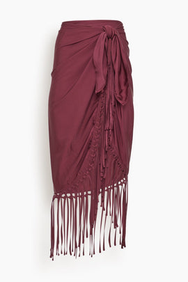 Elara Pareo with Fringe in Sangria