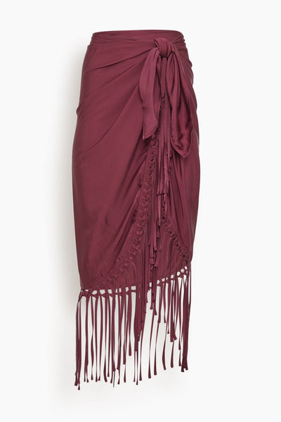 Elara Pareo with Fringe in Sangria