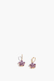 Vintage La Rose Earrings Amethyst Flower Earrings in 14k Yellow Gold