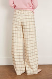 Forte Forte Organic Tartan Elasticated Loose Pants in Lattementa