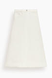 Marni Denim Midi Skirt in Stone White