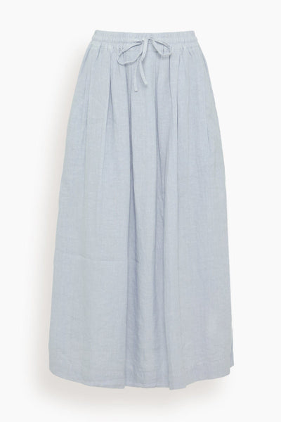 Garment Dyed Linen Skirt in Egg Blue