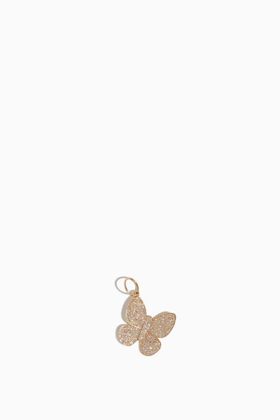 Pave Butterfly Pendant in 14k Yellow Gold