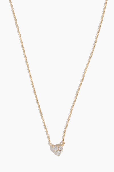 Mini Pave Heart Necklace in 14k Gold