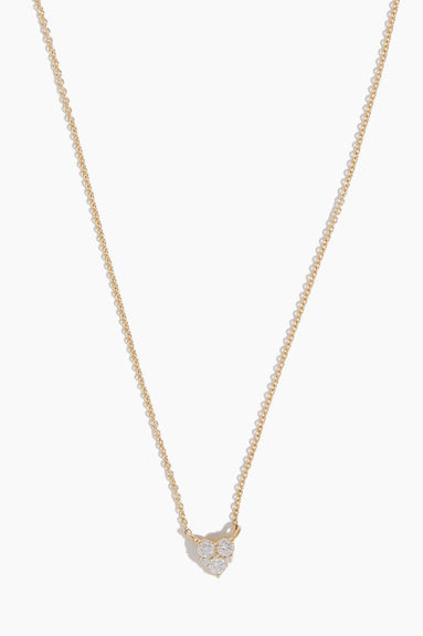 Vintage La Rose Necklaces Mini Pave Heart Necklace in 14k Gold