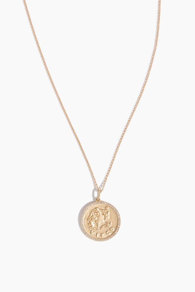 Virgo Zodiac Pendant Necklace in 14k Yellow Gold