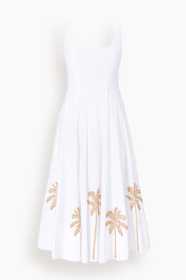 Wells Dress in White Embroidery