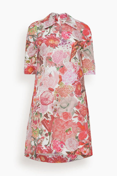 Marni Dresses Short Sleeve Collared Dress in Pink Clematis
