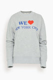 Rag And Bone We Heart NYC Sweatshirt in Heather Grey