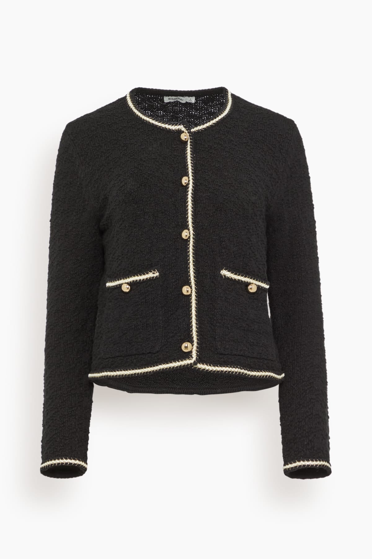 Simkhai Anouk Button Front Jacket in Black Ivory