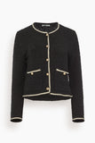 Simkhai Anouk Button Front Jacket in Black Ivory