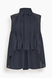 Sacai Tops Suiting Mix Shirt in Navy