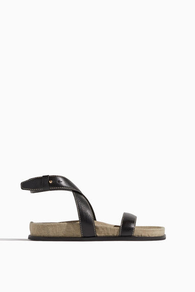 Toteme Strappy Flat Sandals The Leather Chunky Sandal in Black