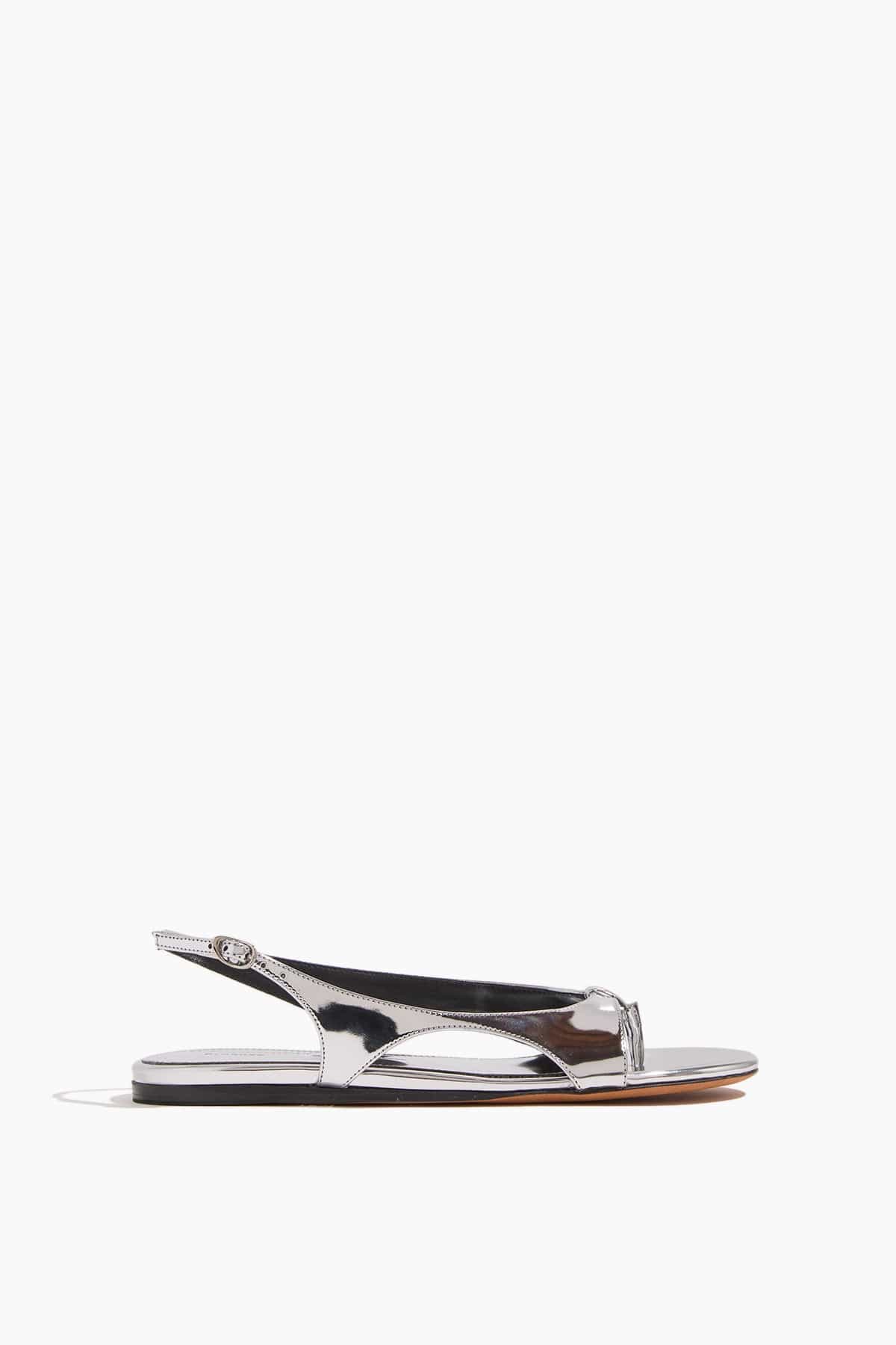 Proenza Schouler Slash Flat Thong Sandals in Silver