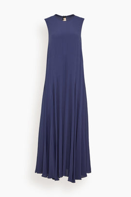 Sleeveless Long Dress in Light Navy
