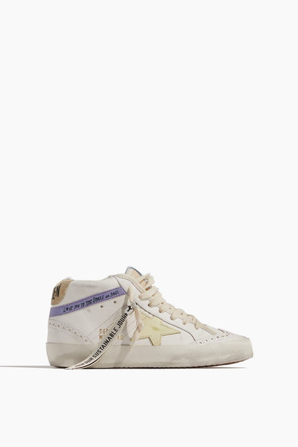 Golden Goose Shoes High Top Sneakers Mid Star Sneaker in White/Beige/Light Yellow/Light Purple