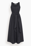 Another Tomorrow Sarong Linen Dress in Black
