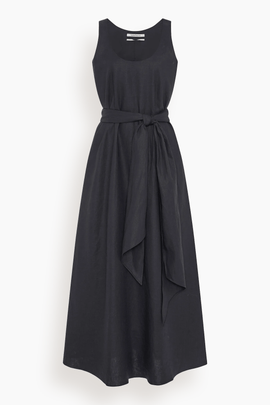 Sarong Linen Dress in Black