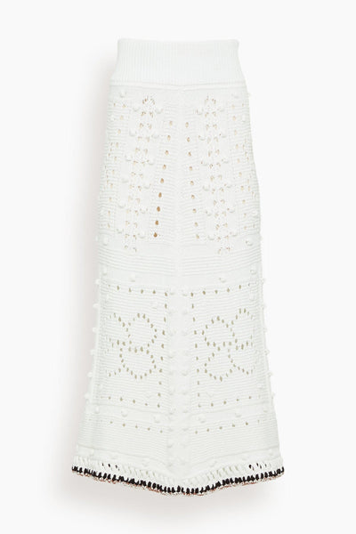 Bohemian Mood Skirt in Pure White