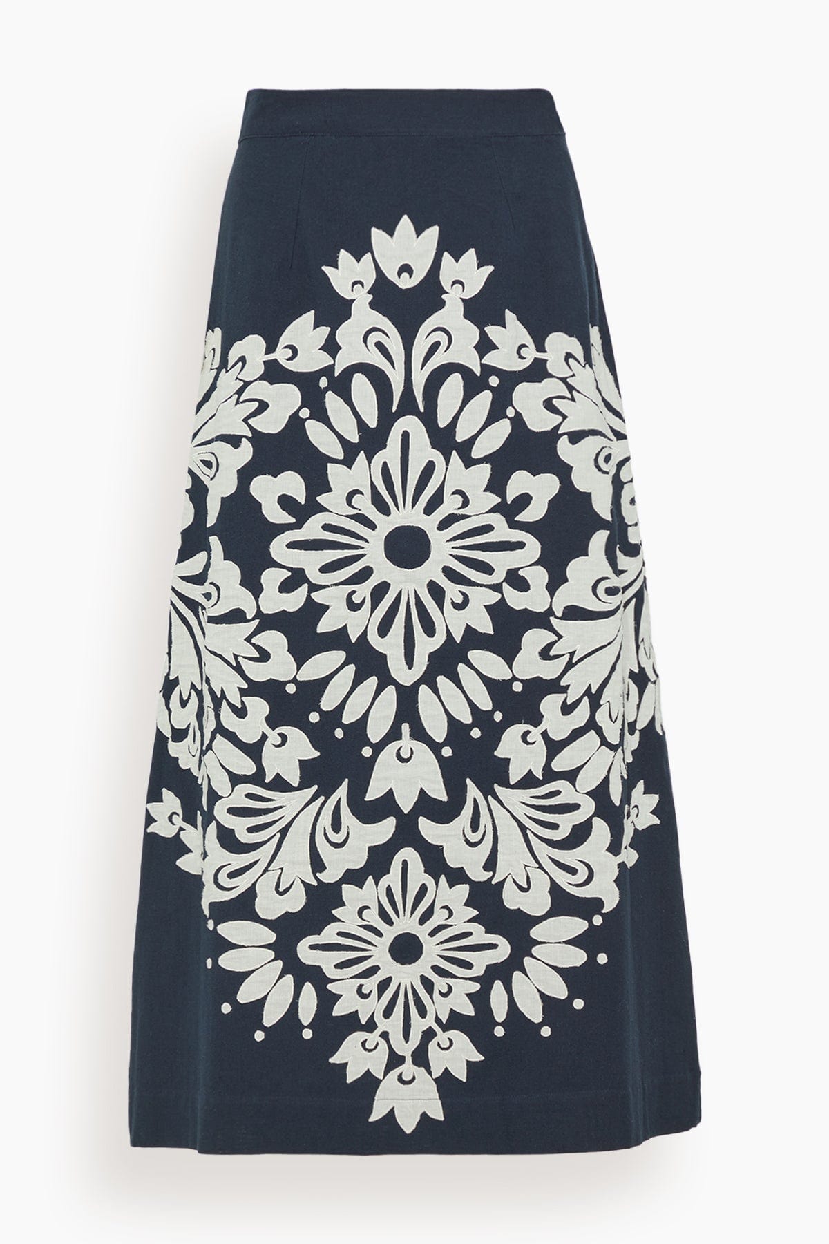 Sea Liliana Applique Midi Skirt in Navy